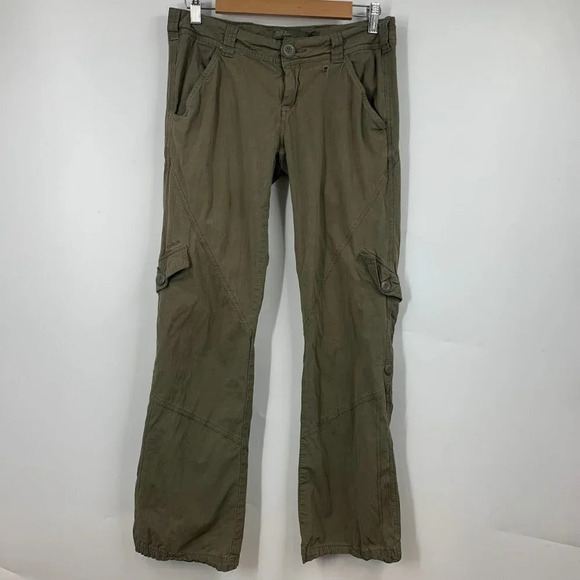 Prana Women's Cotton Mid Rise Cargo Straight Leg Pants Size 2 - Picture 1 of 14